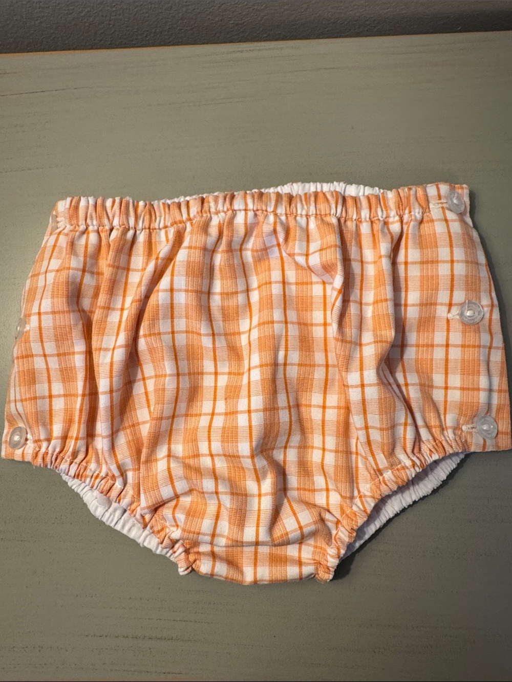 Little English Orange and White Plaid Diaper Cover